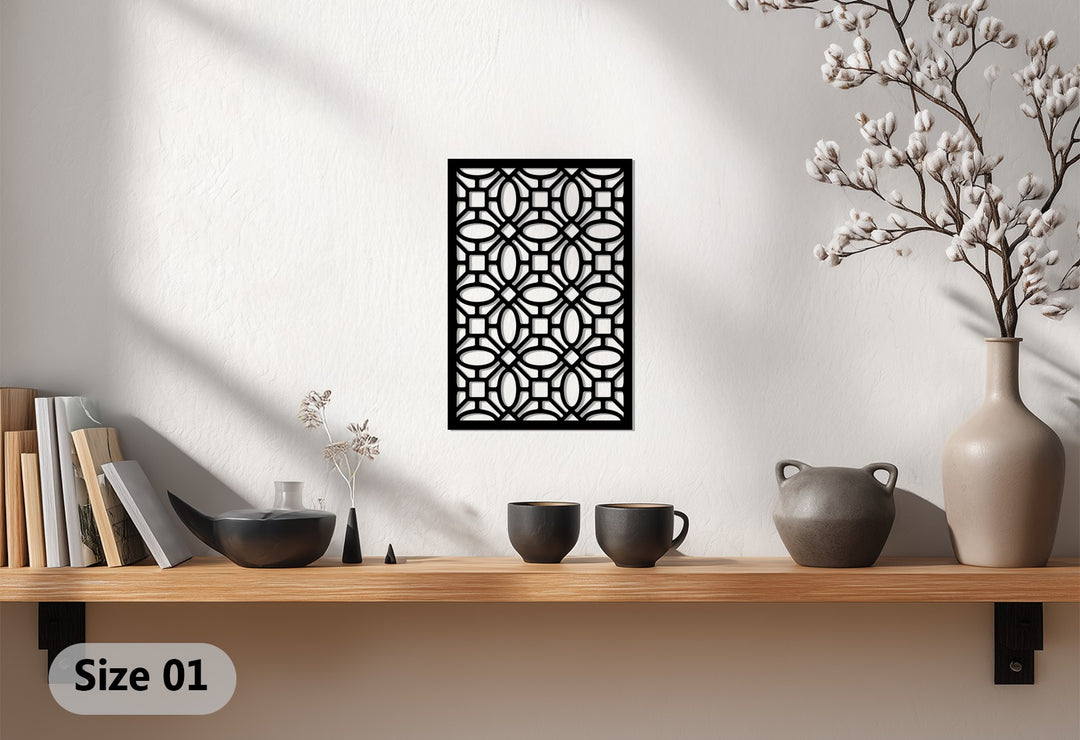 شبكة فاخرة – تصميم هندسي حديث فن جداري معدني