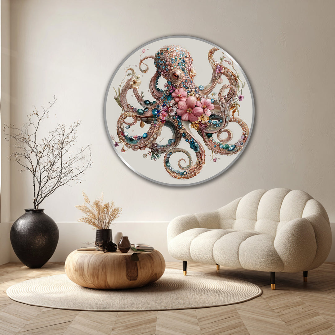 sea creature circular oil art