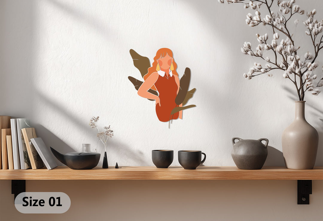 Modern Boho Woman Metal Wall Art – Contemporary Feminine Decor