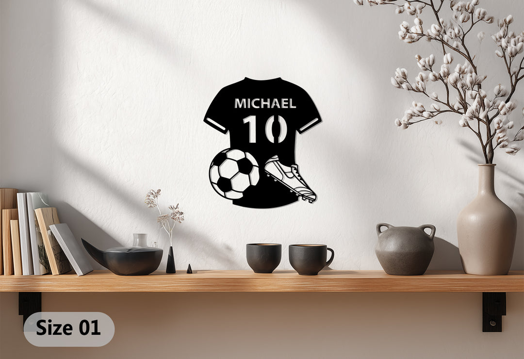 Custom Soccer Jersey Metal Wall Art – Personalized Football Decor