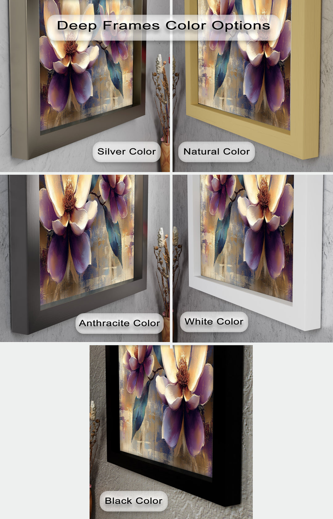 Golden Magnolia Blossoms – Modern Floral Oil Painting