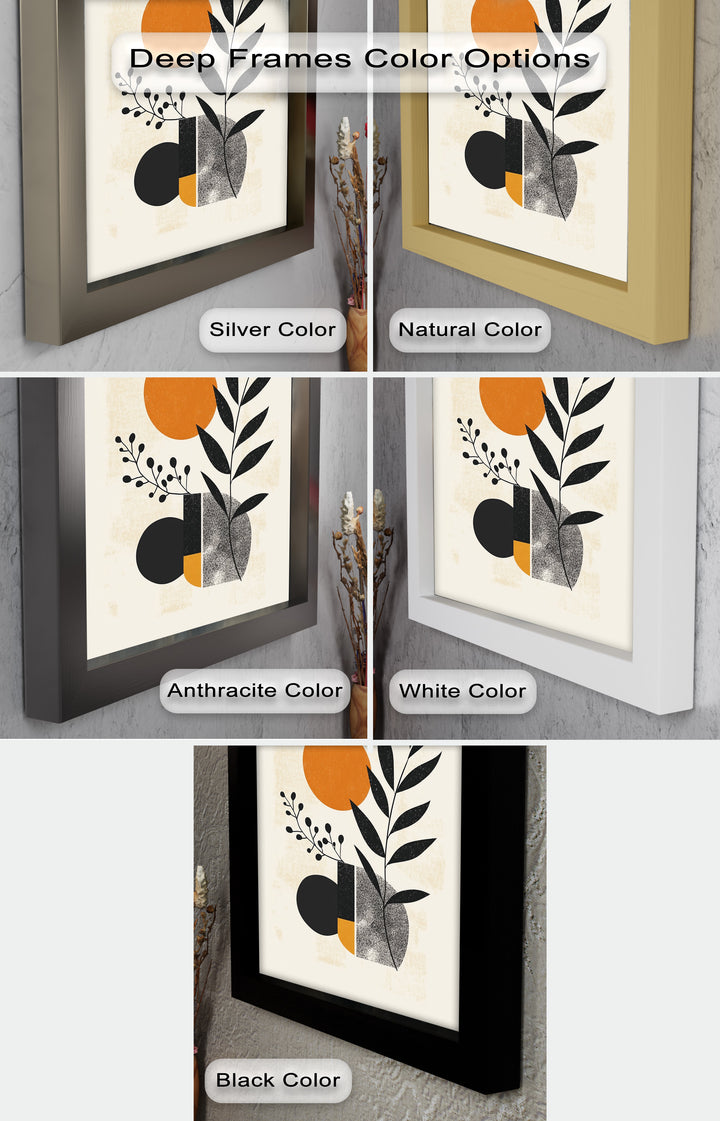 Sonnengeometrie – Modernes botanisches Ölgemälde
