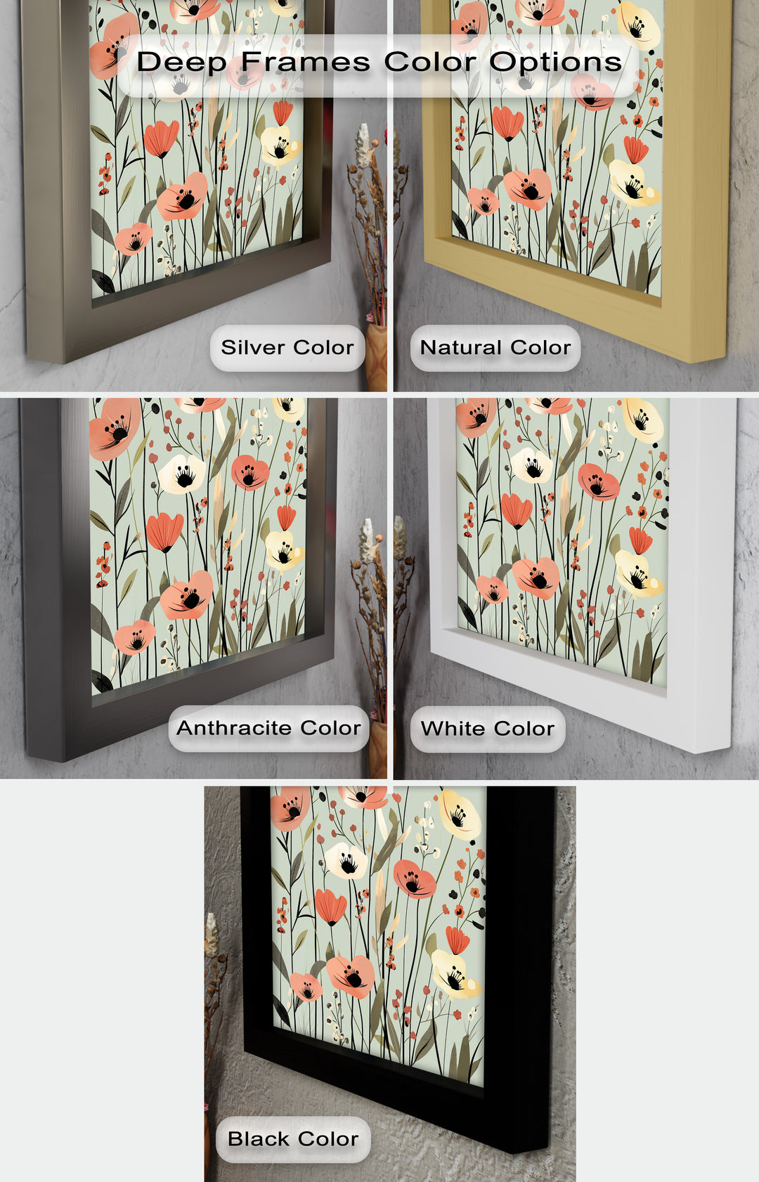 Wild Meadow Whispers – Boho Blumen Ölgemälde
