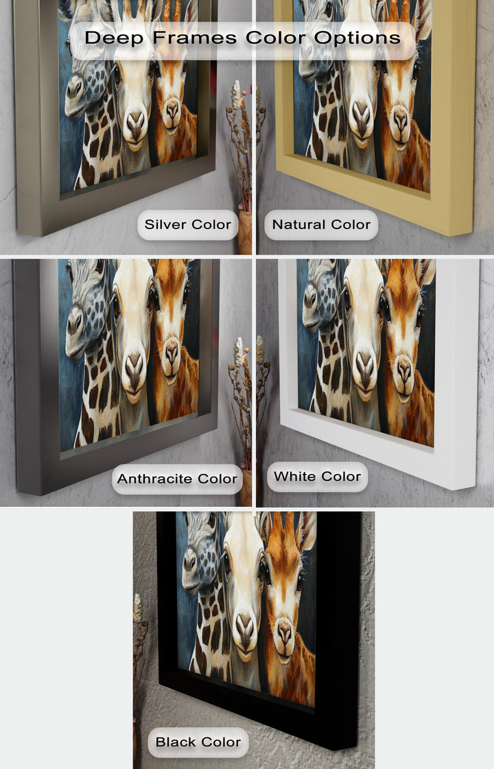 Trio of Giraffes – Animal Oil Painting