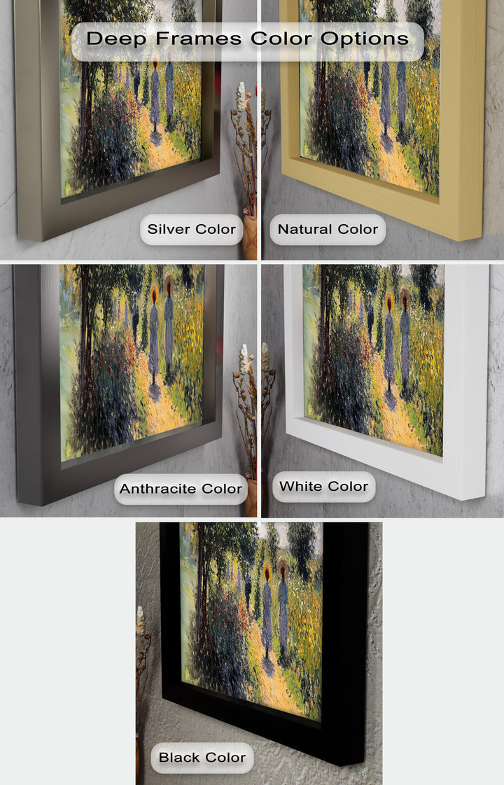 Afternoon Stroll – Sun-Dappled Garden Walk Oil Painting
