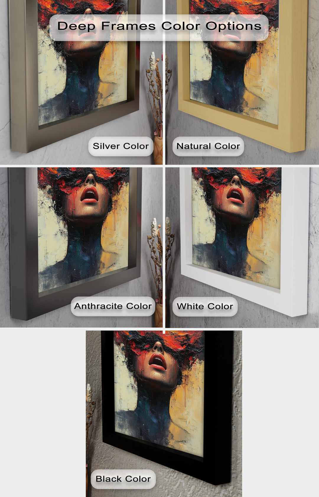 Inferno Within – Fiery Emotional Expression Abstract Oil Painting