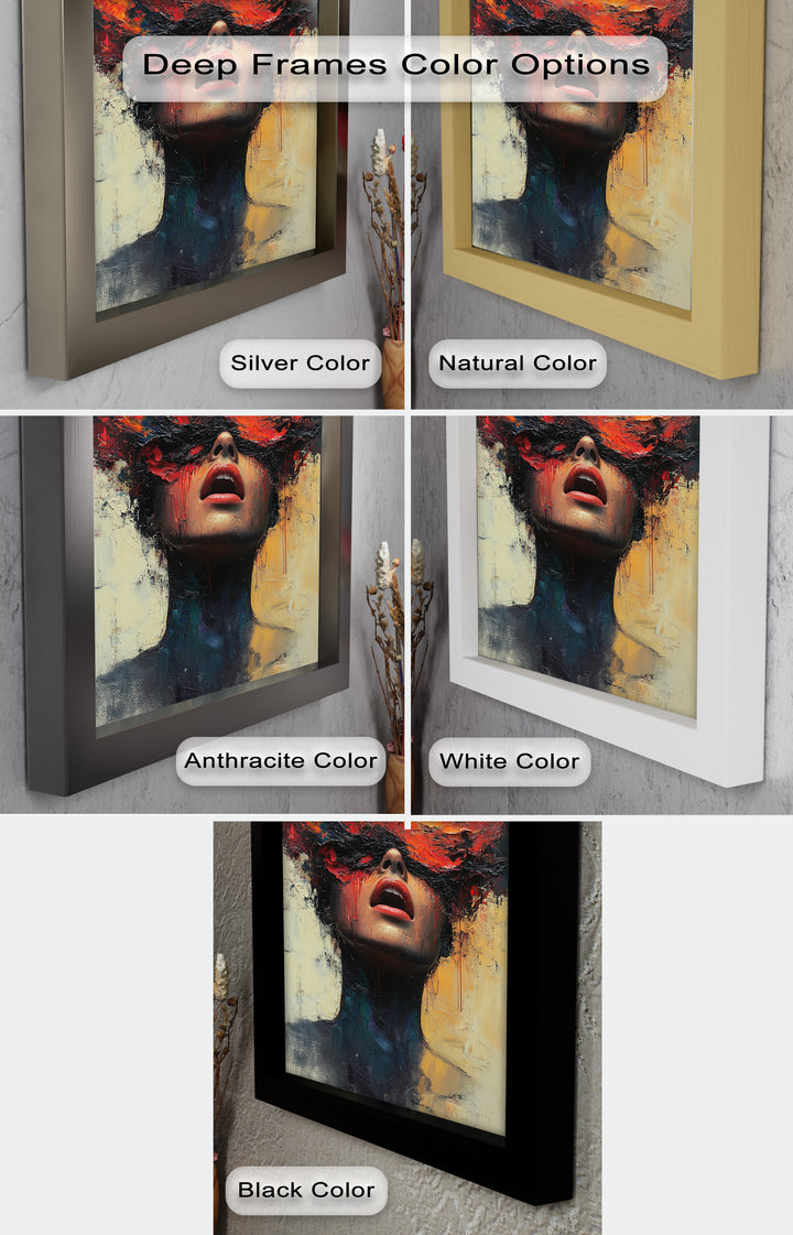 Inferno Within – Fiery Emotional Expression Abstract Oil Painting