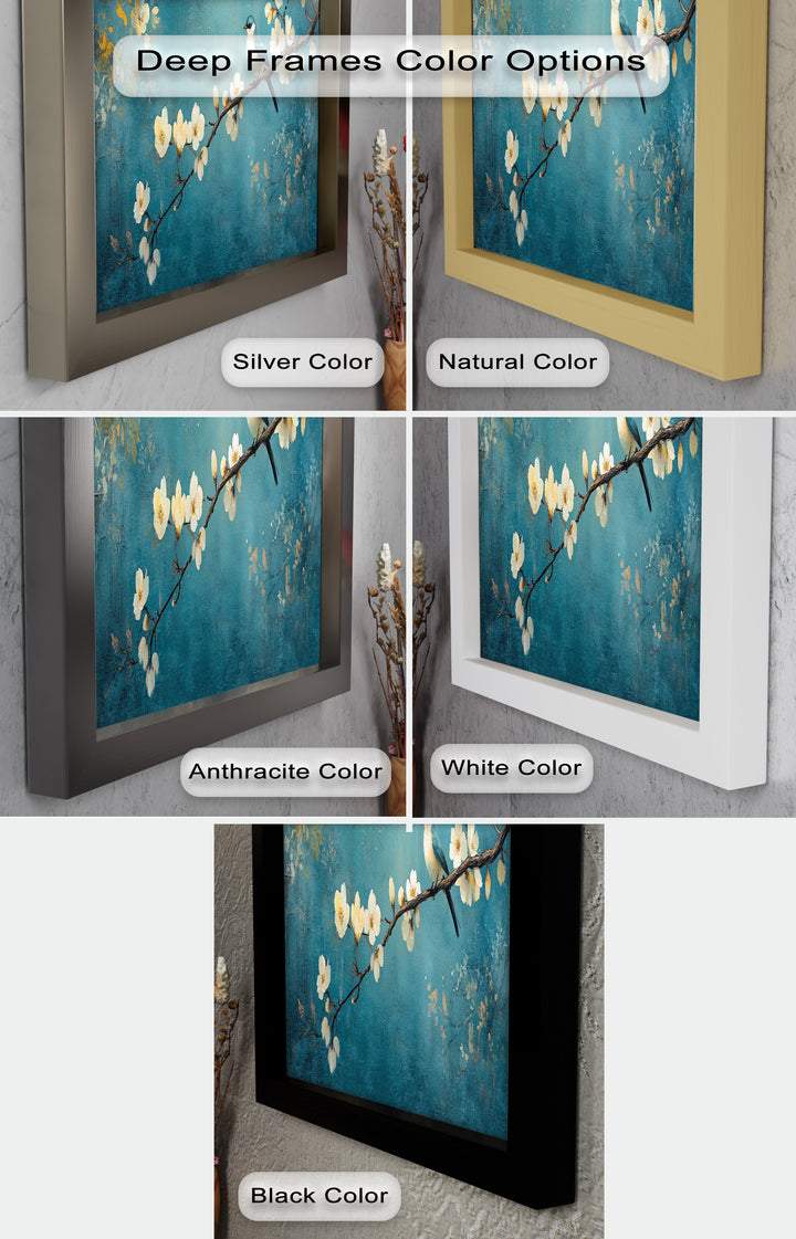 Bluebird and Blossoms Wall Art – Floral Oil Painting