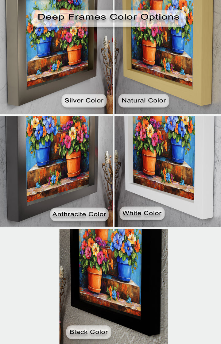 Flower Pots Wall Decor – Botanical Oil Paintings