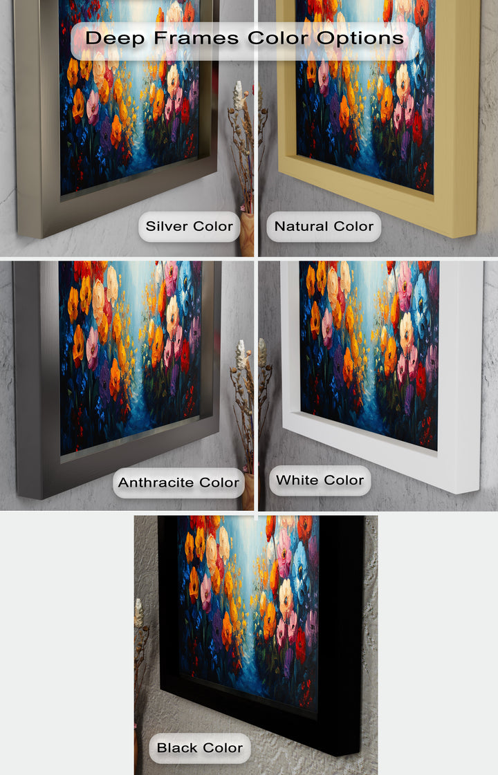 Multicolor Wild Bloom Explosion - Flower Oil Painting