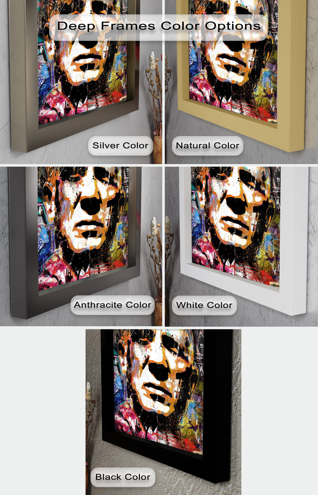 Abstract Urban Face Portrait Wall Art – Pop Art Oil Painting