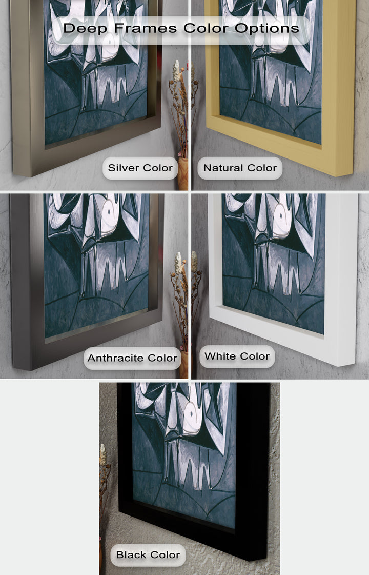 Geometry of Stillness – Monochrome Reclining Picasso Oil Painting