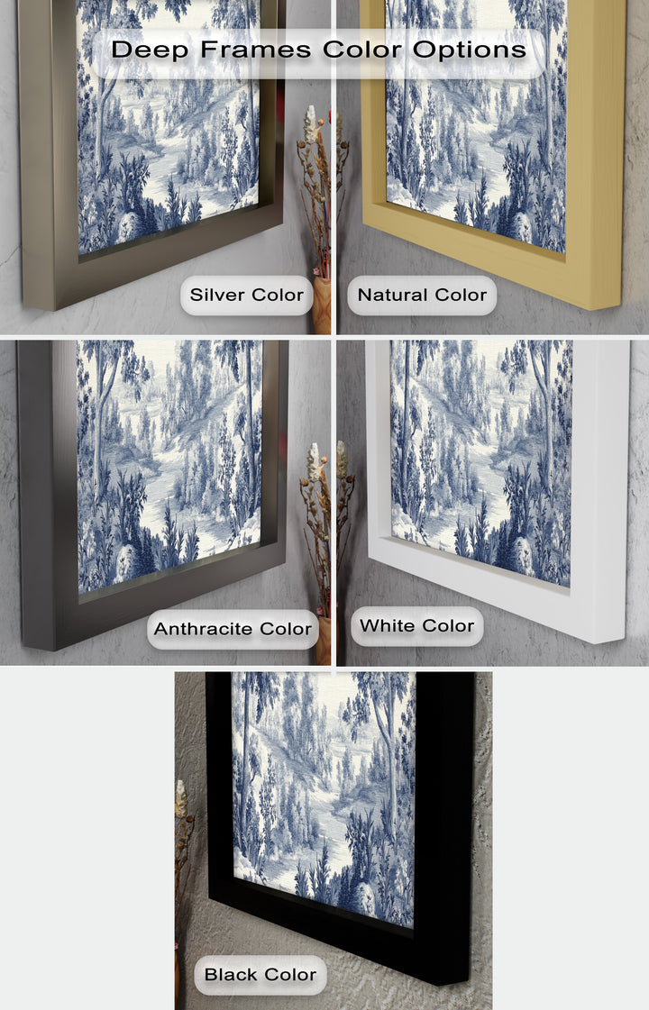 Monochrome Forest Wall Art – Classic Landscape Oil Painting