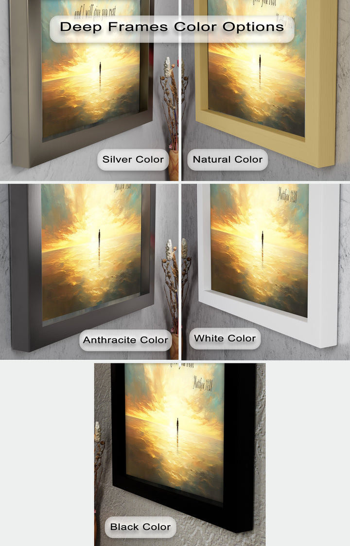 Matthew 11:28 – Rest in Christ Bible Verse Oil Painting