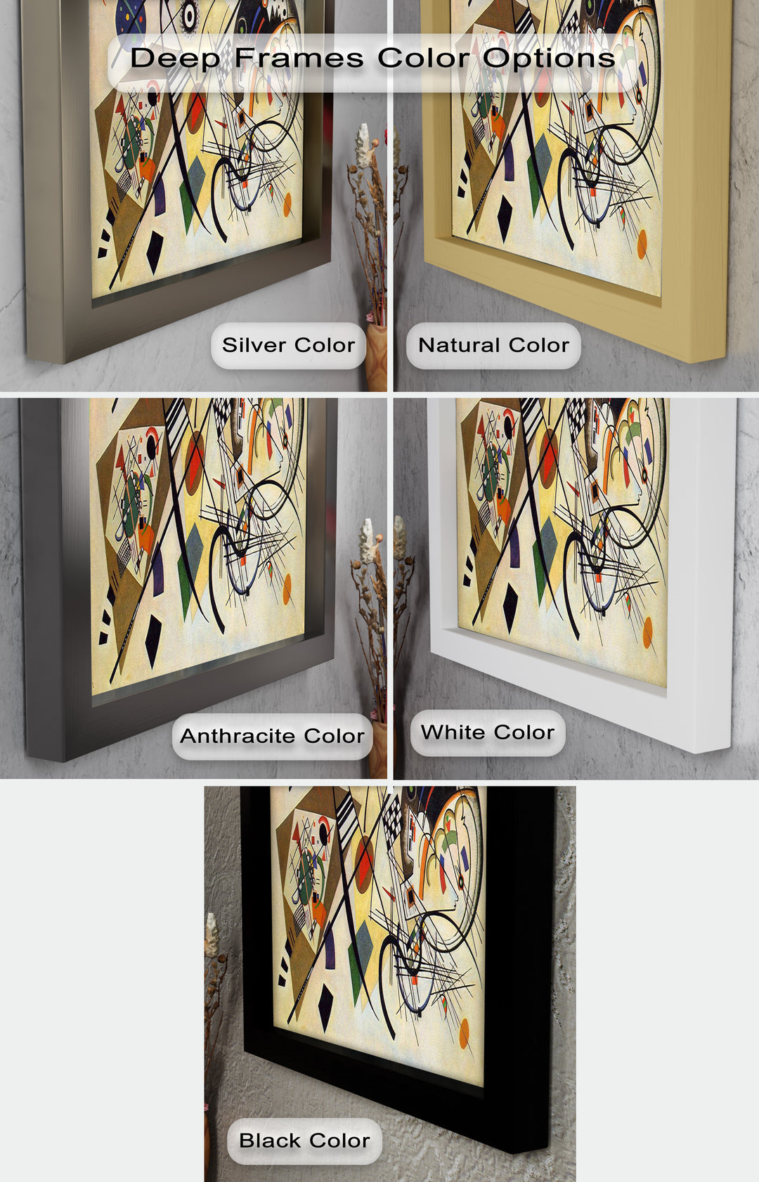 Kandinsky Komposition VIII – Abstraktes geometrisches Ölgemälde