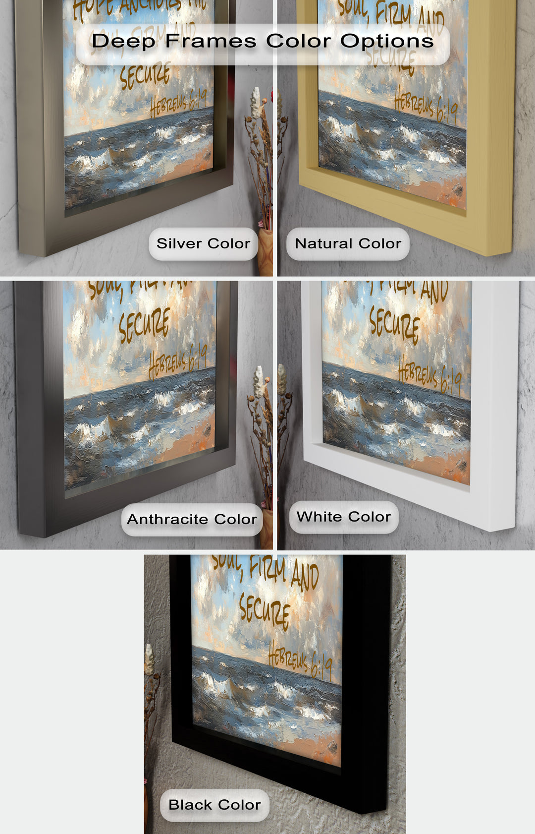 Hebrews 6:19 Bible Verse Oil Painting – Anchor of Hope Wall Art
