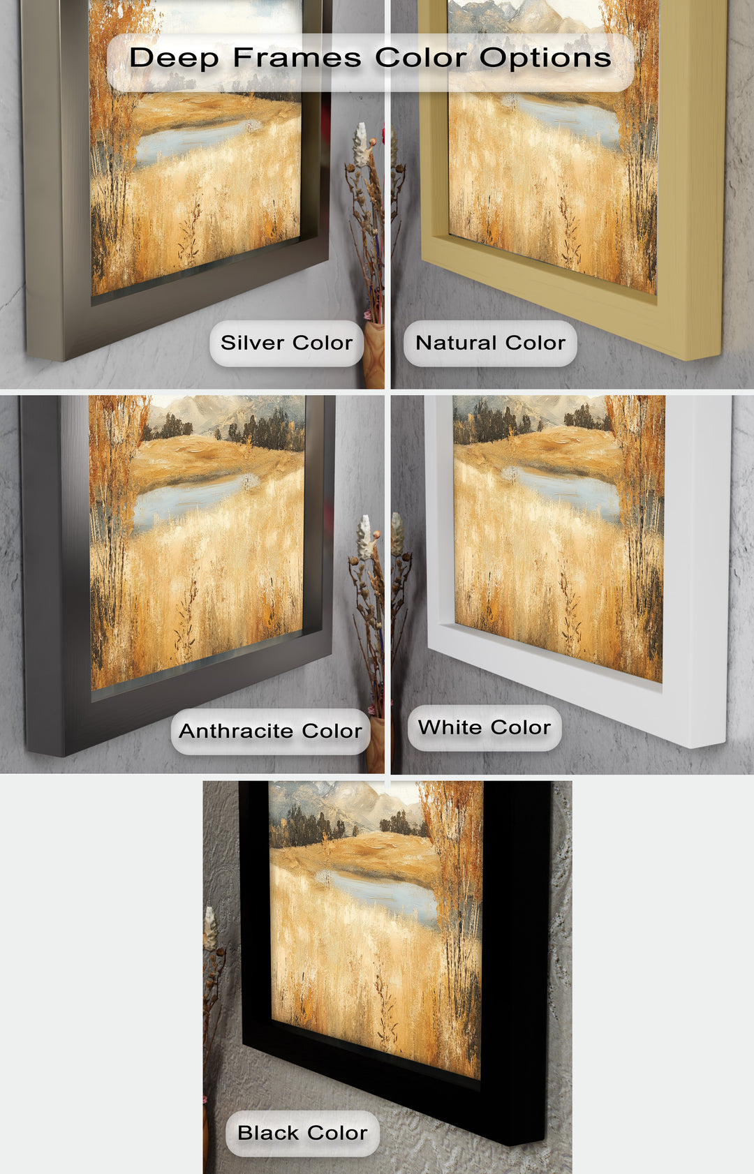 Wheat Fields Autumn Landscape – Golden Serenity Oil Painting