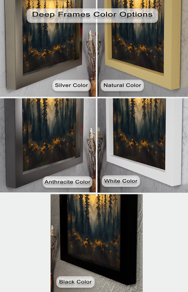 Sunset Pine Forest - Landscape Oil Painting