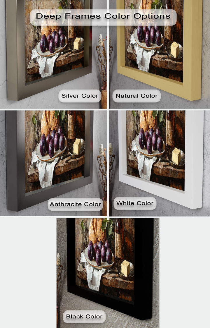 Farmhouse Kitchen Plum & Bread – Still Life Oil Painting