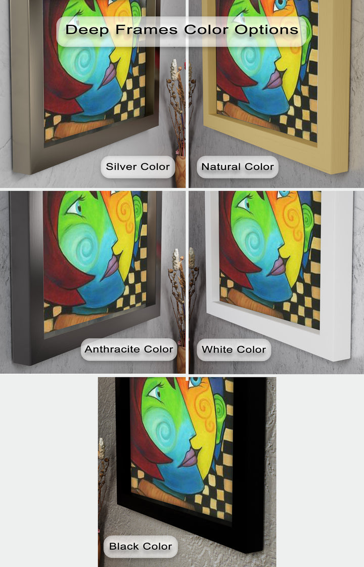 Colorful Duality – Surreal Portrait Fusion in Picasso Oil Painting