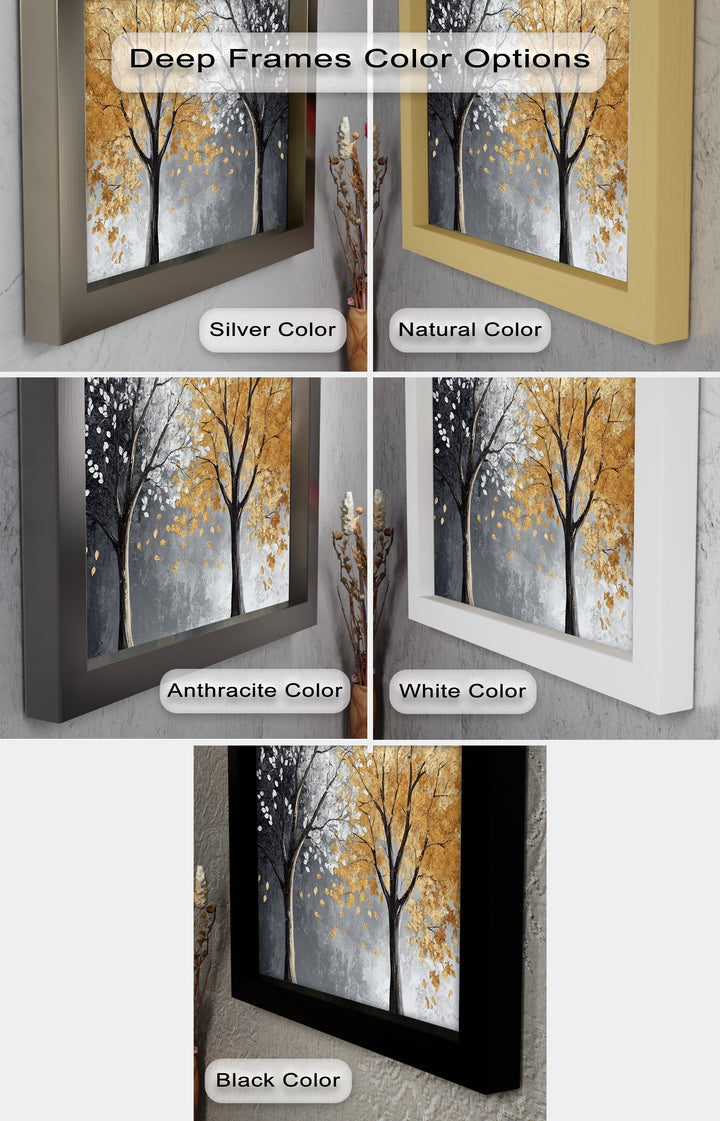 Flüstern von Herbst und Winter – Ölgemälde mit zwei Baumblumen