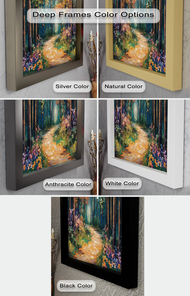 Colored Autumn Forest – Vibrant Oil Painting