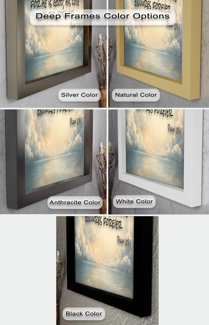 Psalm 107:1 – Give Thanks to Lord Bible Verse Oil Painting