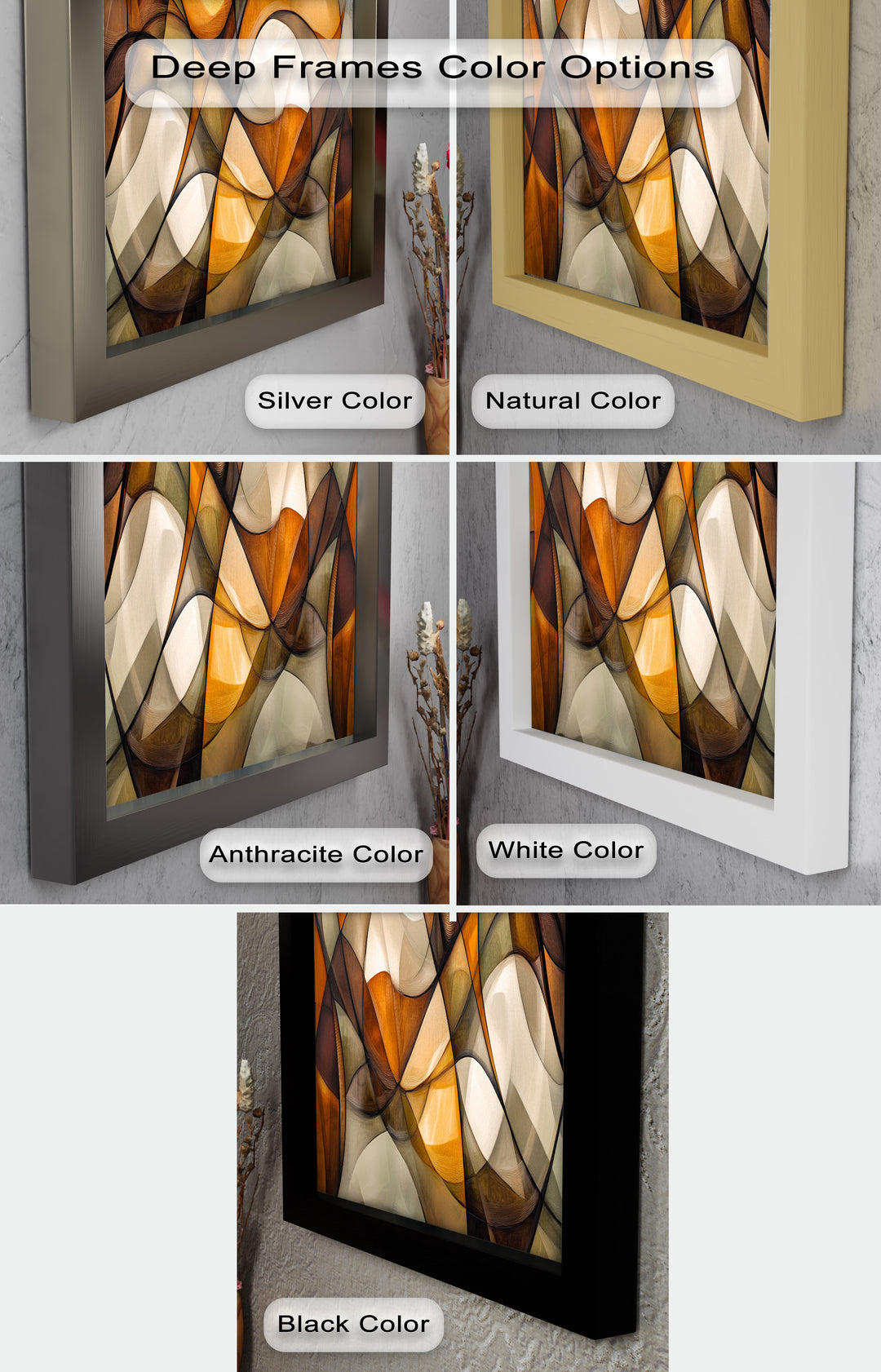 Golden Flow – Geometrisches Ölgemälde