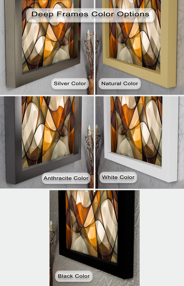Golden Flow – Geometrisches Ölgemälde