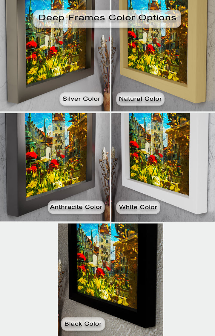 Sunlit Cathedral Square – Vibrant European Cityscape Picasso Oil Painting