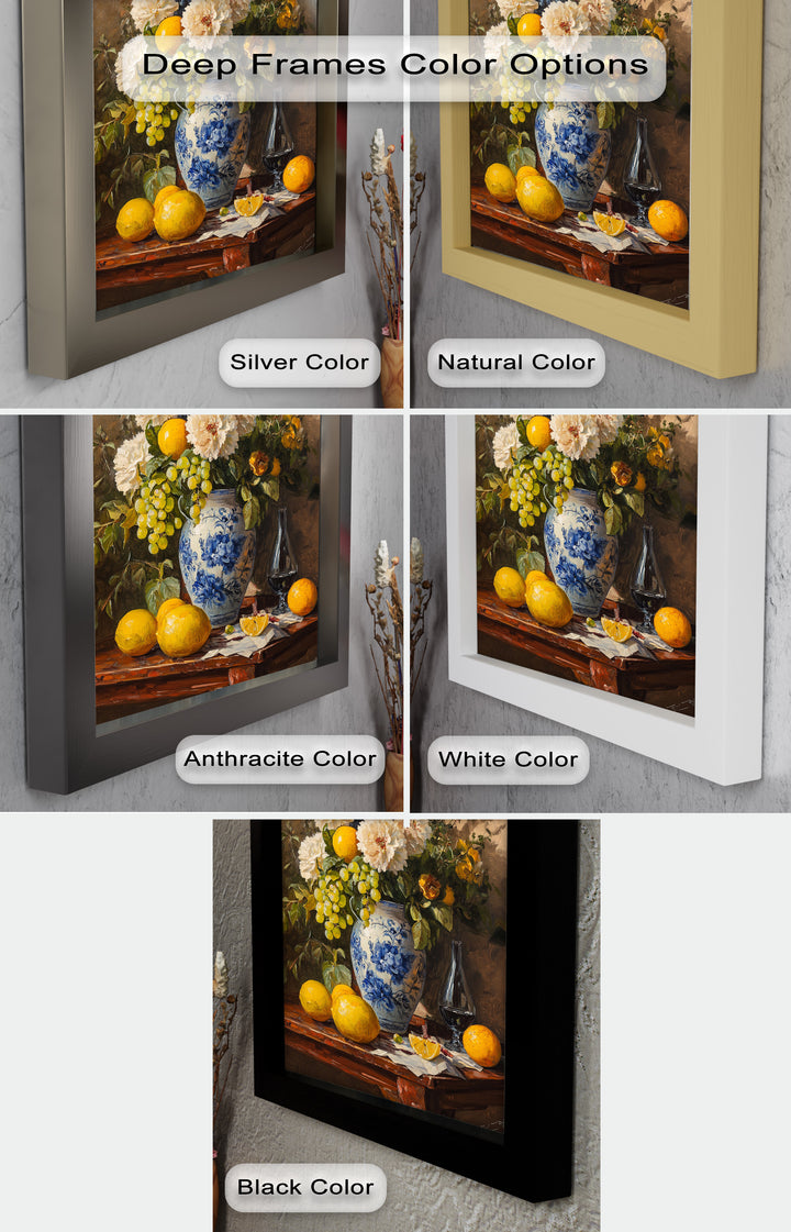 Fruit and Floral Still Life Wall Art – Floral Oil Painting