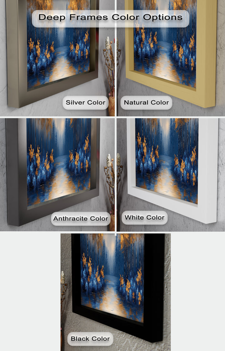 Golden Forest Landscape - Framed Autumn Oil Painting