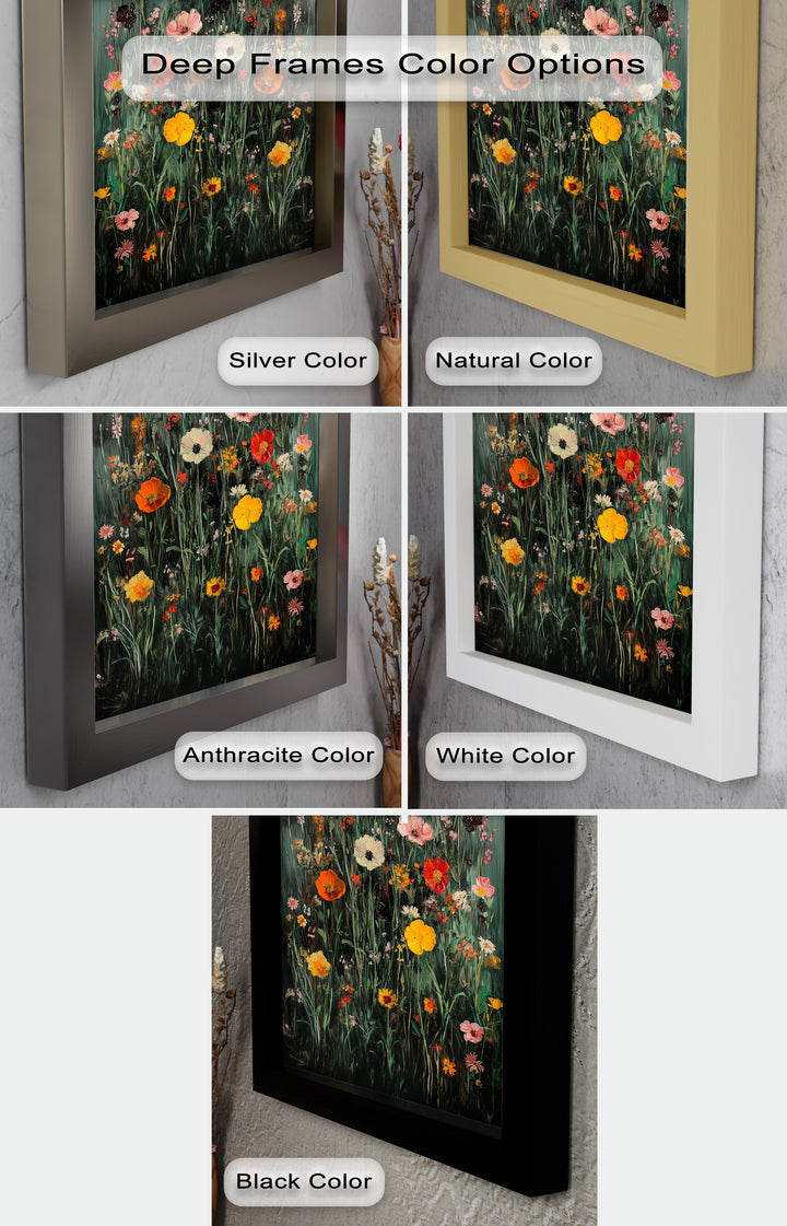 Wild Meadow Bloom – Colorful Field Flowers Flower Oil Painting