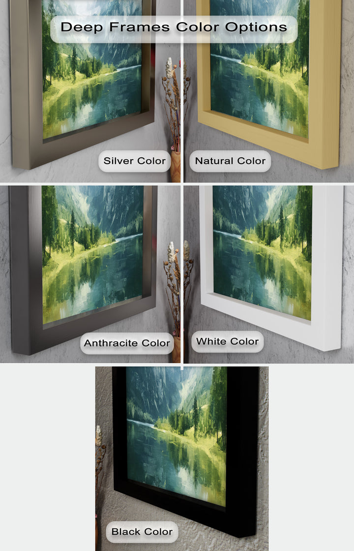 Mountain with a Lake – Modern Oil Painting