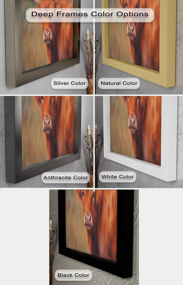Highland Cow Oil Painting – Warm Animal Wall Art