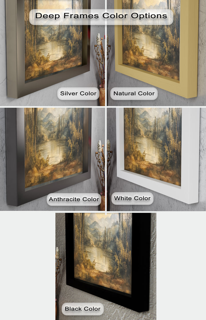 Lake Landscape Wall Art – Classic Nature Oil Painting
