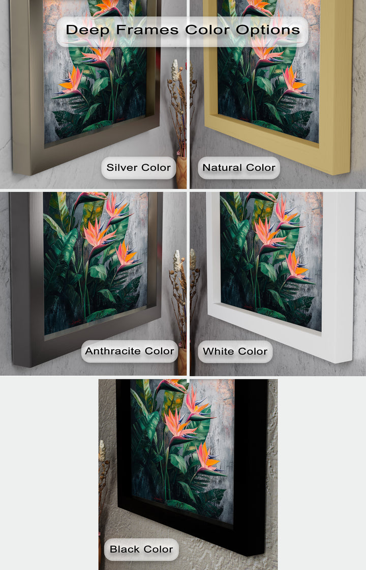 Tropical Flame – Bird of Paradise Botanical Oil Painting
