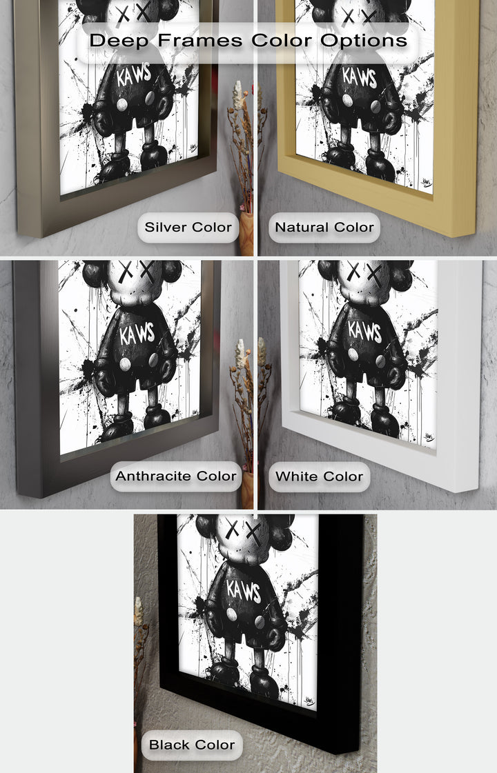 Black & White Figure – KAWS Graffiti Oil Painting