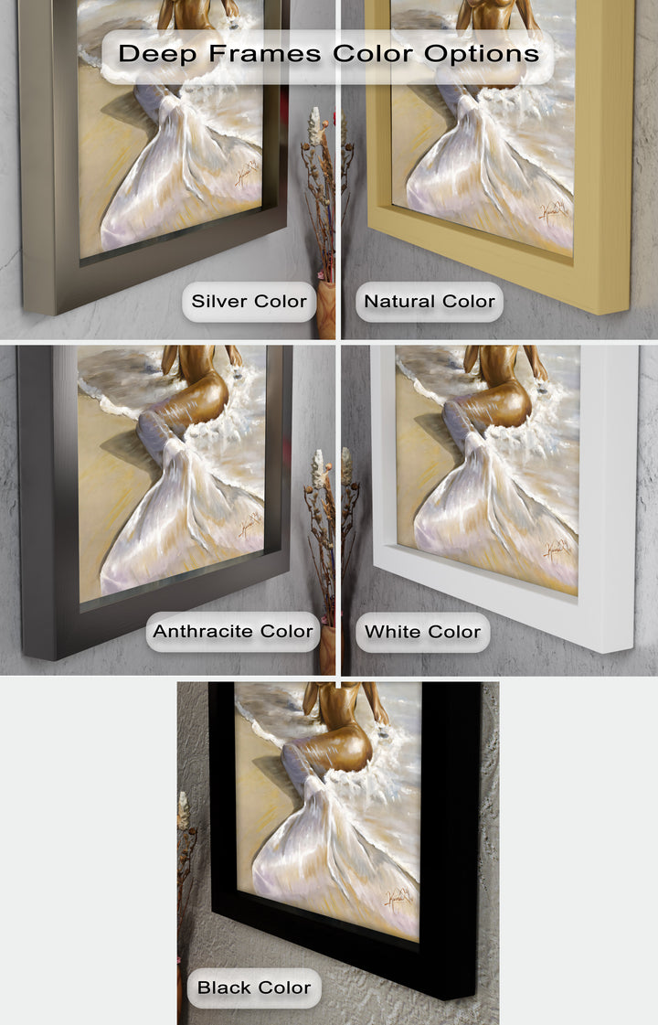 Golden Tide – Sensual Mermaid Oil Painting