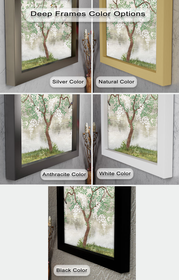 Chinoiserie-Baum – Elegantes orientalisches Ölgemälde
