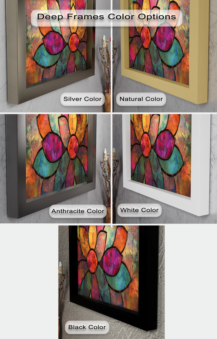 Stained Flower – Framed Oil Painting