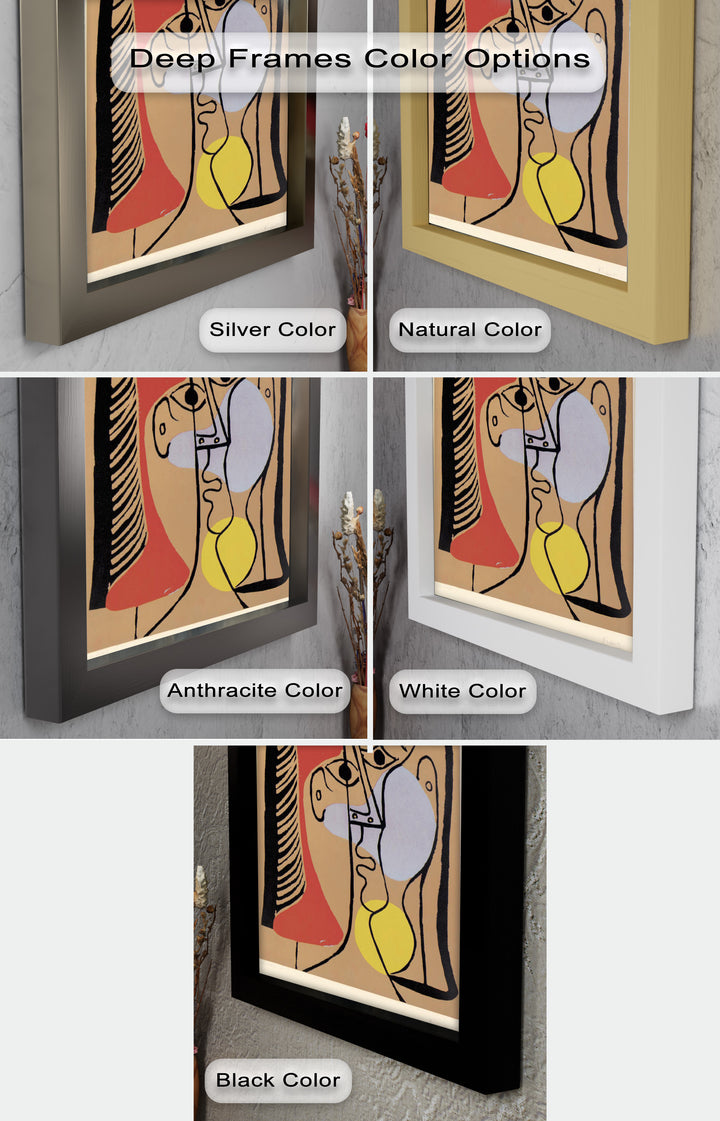 Fragmented Gaze – Minimalist Cubist Portrait Picasso Oil Painting