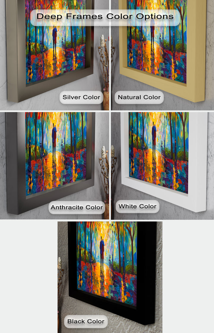Autumn Radiance – Lovers Under the Colorful Canopy Love Oil Painting