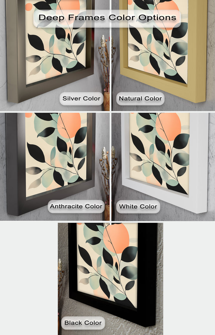 Blush Eclipse – Minimalist Botanical Silhouette Oil Painting