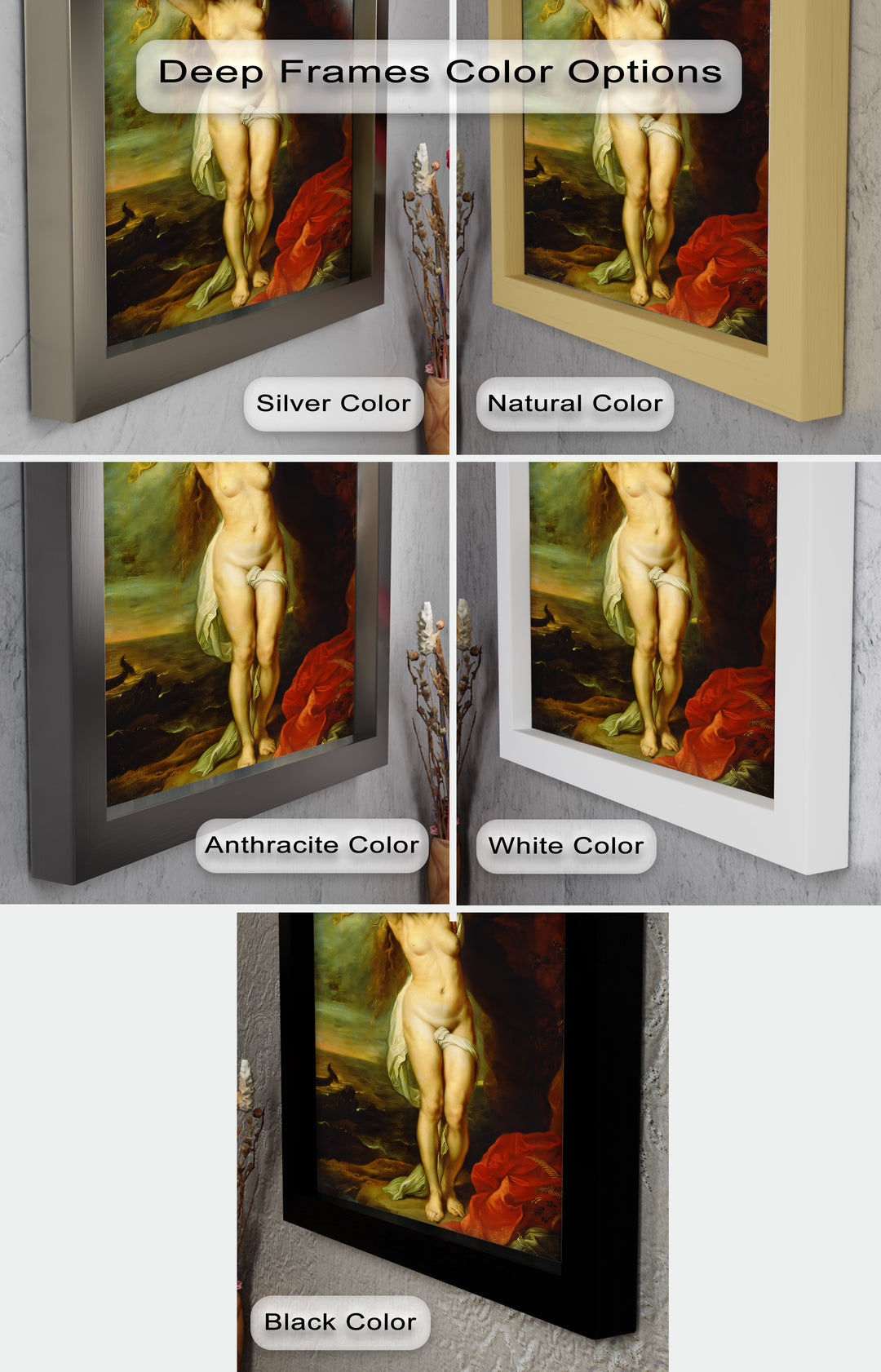 Andromeda Bound – Mythological Renaissance Nude Oil Painting