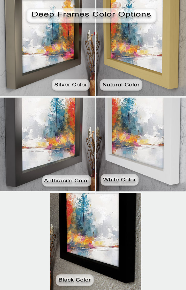 Brush Stroke Abstract Modern Art – Framed Contemporary Oil Painting