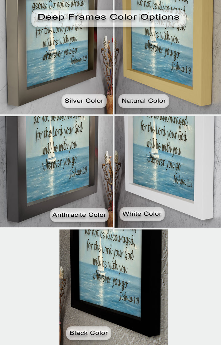 Joshua 1:9 – Courage and Strength Bible Verse Oil Painting