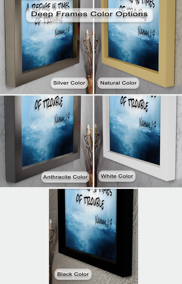 Nahum 1:7 Bible Verse Oil Painting – Christian Refuge Wall Art