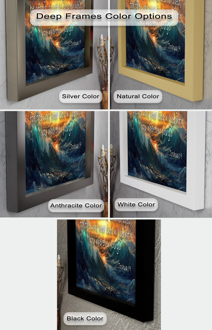 Joshua 1:9 – Courage & Strength Bible Verse Oil Painting