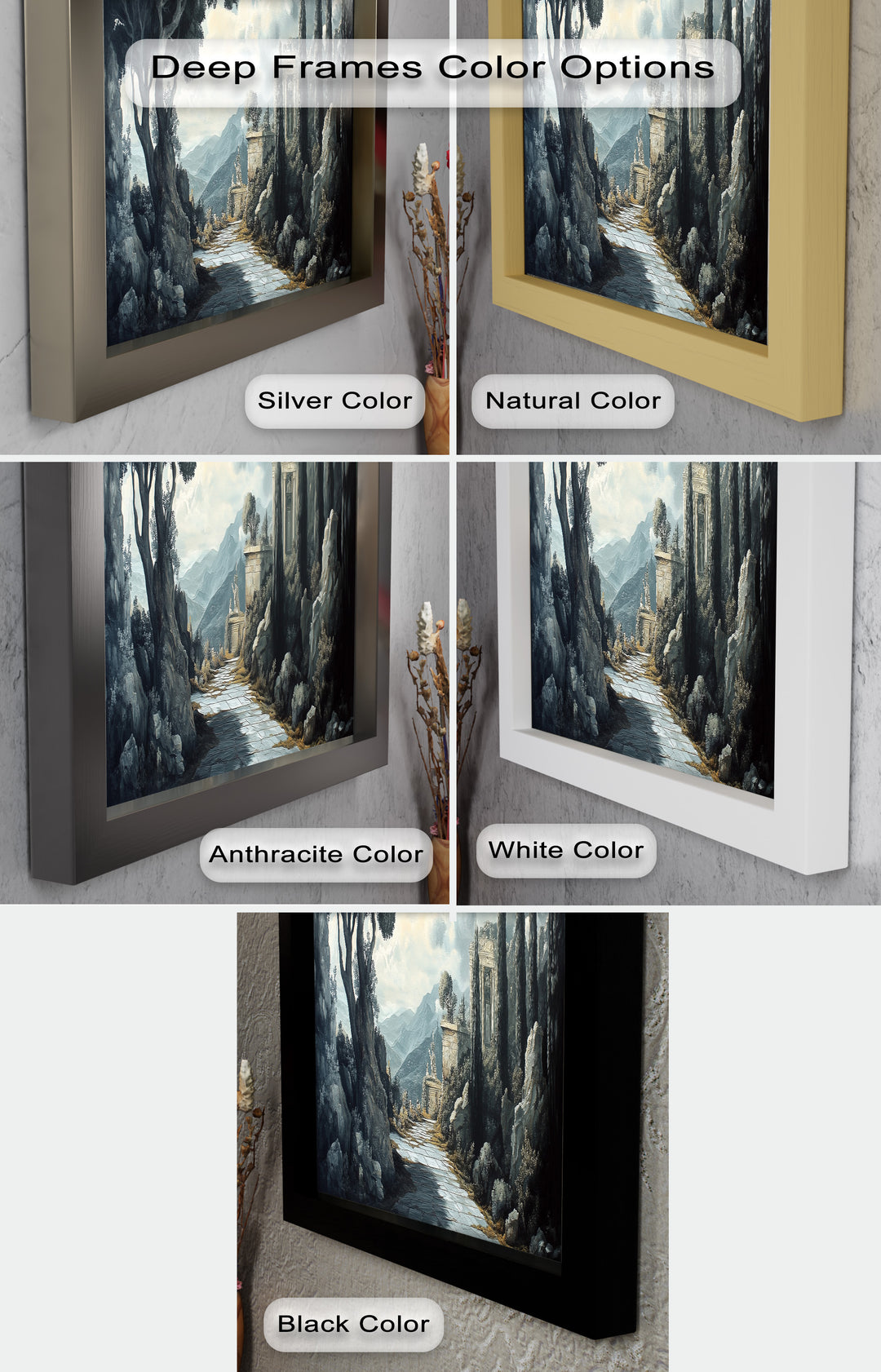 Ancient Pathway to the Temple – Dramatic Classical Landscape Oil Painting